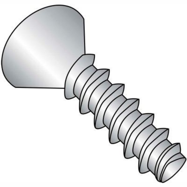 Kanebridge Sheet Metal Screw, #4-20 x 3/8 in, Passivated 18-8 Stainless Steel Flat Head Phillips Drive 0406LPF188